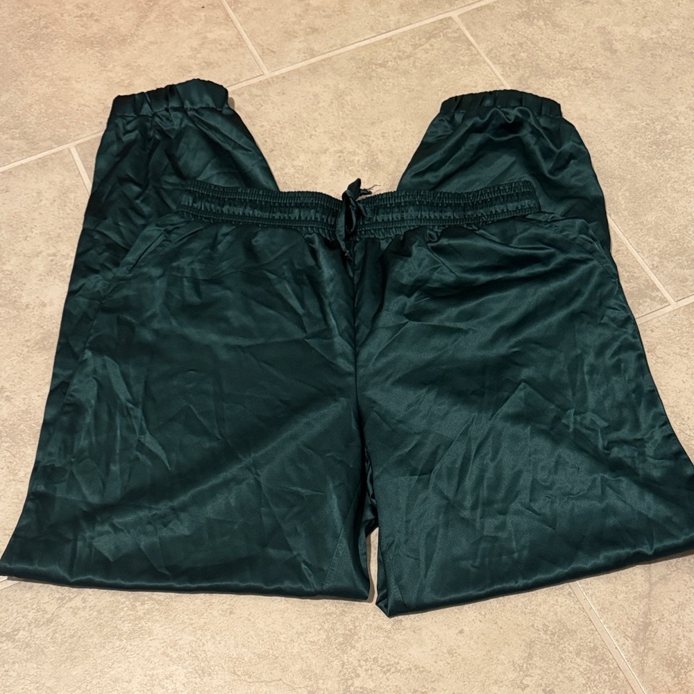 Forever 21 Teal Satin Trousers